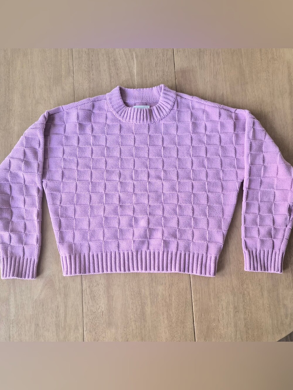Abercrombie & Fitch Checkered Knit Crew Sweater